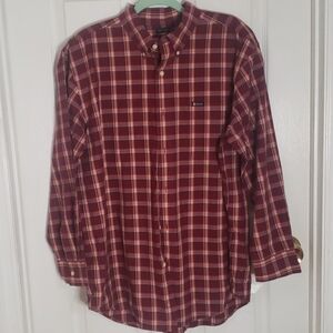Chaps Mens Dress  Buffalo Plaid Shirt